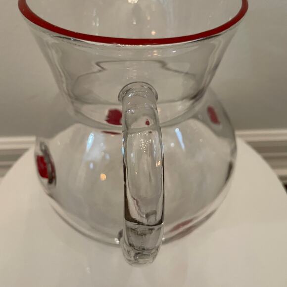 Hearts & Kisses Valentine RED LIPS Glass Pitcher 10in Viral Tik Tok New - Picture 13 of 16